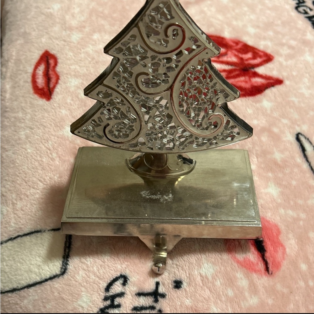 Silver Holiday Tree Stocking Holder